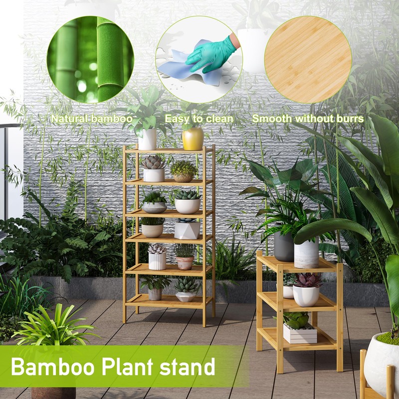 BMOSU 3-Tier Bamboo Small Shoe Rack Premium Stackable Shoe Shelf