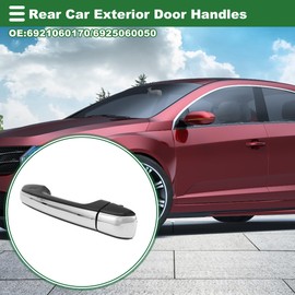 Motoforti Rear Left Right Car Exterior Door Handle for Toyota GX460/4Runner 2010-2021 No.6921060170/6925060050 Black,Silver Tone ABS 1 Set