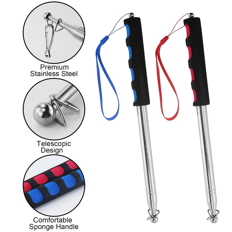 Telescopic Flagpole 200cm 2 Pack Retractable Banner Pole Portable Tourguide