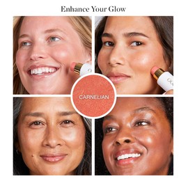 Ogee Sculpted Face Stick (CARNELIAN - SHEER LUMINOUS CORAL) Certified Organic Blush Stick - Multi-Use Cream Blush & Highlighter