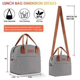 KATUMO Lunch Bag Insulated Tote Bag Reusable Lunch Box with Removable Shoulder Strap Thermal Cooler Bag for Kids and Adult, Ideal for Work/School/Outdoor Activity
