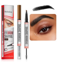 2-in-1 Microblading Liquid Eyebrow Pen & Eyebrow Setting Gel, 4 Tip Microblade Eyebrow Pen, Long-Lasting Waterproof Smudge-Proof Eyebrow Pen (# 04)