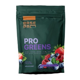 Pro Greens - Mixed Berry | Base Pro Nutrition | 300 grams - 30 servings | Vegan, Non-GMO, Gluten-Free, Soy-Free, Dairy-Free | Greens, Greens Powder, Greens Blend | Healthy Digestive System, Provides Antioxidant | Spirulina, Spinach, Alfalfa, Barley|