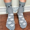 Cat Holding Hands Socks Magnet (1 Pairs, Grey Color) Adult