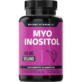 Myo Inositol 500 mg por cápsula con Colágeno Hidrolizado | Fórmula completa | Sin Azúcar - Suplemento Alimenticio Vegano Beyond Vitamins - Ingredientes NON GMO (180 Cápsulas)