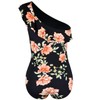Hilor Women's One Piece Swimsuits One Shoulder Swimwear Asymmetric Ruffle