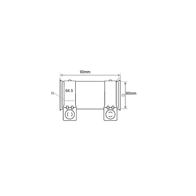 BLUETECH Universal Pipe Connector with Double Clamp for Exhaust System