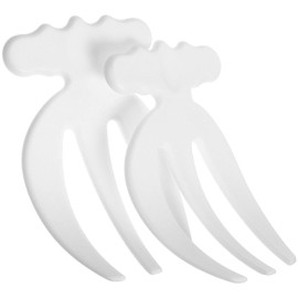 VOSAREA Salad Tongs 2pcs Salad Hands Plastic Salad Serving Hands Salad Tongs for Serving Salad Serving Utensils Salad Salad Servers Salad Claws Salad Picker Salad Spoons White