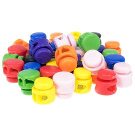 Paracord Planet Single and Double Cord Lock Variety Packs - Choose from 20 or 40 Pack - Variety of Colors (Rainbow - Double Hole Cord Lock - 40 Pack)