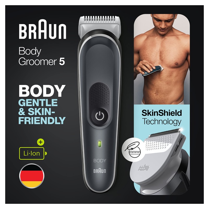 Braun Body Groomer 5, Manscape Tool For Men With SkinShield