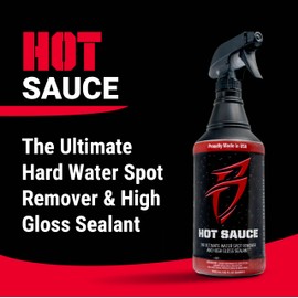 Boat Bling Hot Sauce To Go Kit, Hard Water Spot Remover, 1 Gallon with 3-Foot Sprayer and 3-Pack Microfiber Towels
