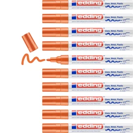 EDDING 750 PAINT MARKER - ORANGE - Bullet Tip (Pack of 10)