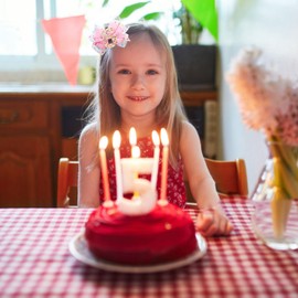 Birthday Hair Clips for Baby Girls - 2Pc Pink Sprinkle Bow Hair Clips for 5th Birthday Glitter Ice Cream Baby Bow Party Decorations for Girls Toddlers Hair Accessories (Pink-5 Years-Clips)