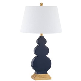 JONATHAN Y JYL3018A Carter 29" Ceramic/Resin LED Table Lamp Contemporary,Transitional for Bedroom, Living Room, Office, College Dorm, Coffee Table, Bookcase, Navy/Gold