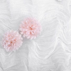 Aktor 12 Pack White Table Runner Boho Cheesecloth Table Runner Semi Sheer Gauze Fabric Runners for Wedding Birthday Baby Shower Party Boho Table Decoration（White）