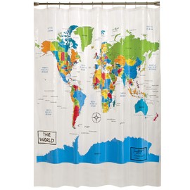 SKL Home by Saturday Knight Ltd. World Map Shower Curtain 70x72 inches Multicolored