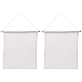 Baker Ross White Canvas Hanging Banner (Pack of 2) - Kids DIY Craft Decoration