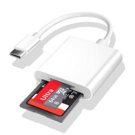 SD Card Reader USB C, 104 MB/S SD Card Reader USB C 2 in 1 with Dual Slot, Micro SD Card Reader Photography Memory Card Adapter, Card Reader USB C - Plug and Play