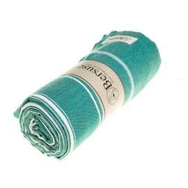 Bersuse 100% Cotton - Anatolia XL Throw Blanket Turkish Towel - 61 x 82 Inches, Teal