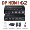 BolAAzuL HDMI + Displayport KVM Switch Box 4 Port, Dual