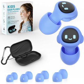 Kids Ear Plugs for 5-12 Yr, 27 dB Noise Reduction Extra Small Earplugs, Ear Plugs for Kids for Noise Sensitivity, Socializing, Sleep, Focus, 4 Sizes Ear Tips in XS-L (Purple)