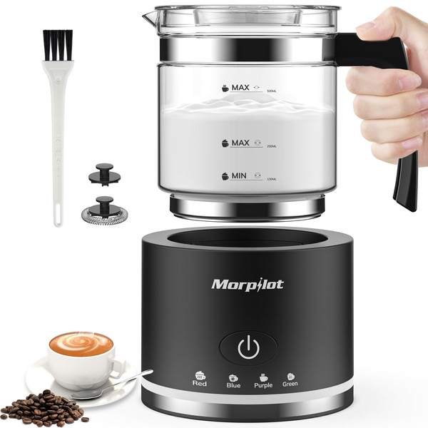 Electric Milk Frother and Steamer, 16.9oz/500ml Milk Steamer and Frother