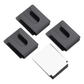 4PCS CB Mic Holder, CB Radio Microphone Keeper, Microphone Hanger with Adhesive Back, Black Metal Mobile Radio Hanger, Universal Portable Car Mount for Microphones fits Cars (1.4×1.1 inches)