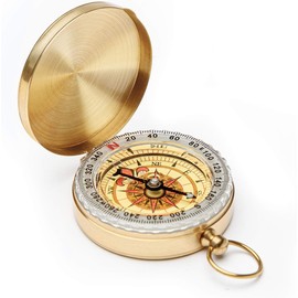 JSD Gold Metal Pocket Compass, Compact, Ideal for Hiking, Camping, Outdoor Activities