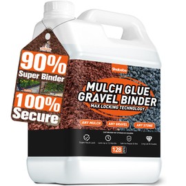 Mulch Glue for Landscaping, 1 Gallon Gravel Binder - 90% Super Pea Hold, Fast-Dry Non-Toxic Rock Adhesive, Pine Straw Outdoor Stone Bond for Garden, Gravel Stabilizer Landscape Mulch Lock