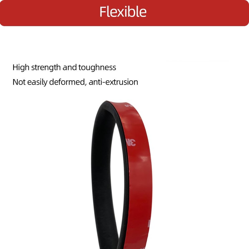 Aroilder Rubber Seal Strip, Self-Adhesive D Shape EPDM Rubber Weather