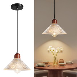 RUIYEY Pendant Lights Kitchen Island: Woven Hanging Lights with Glass Lampshade, E26 67 inch Height Adjustable Rustic Modern Vintage Flush Mount Mini Chandeliers for Dining Room Bedroom Kitchen Foyer