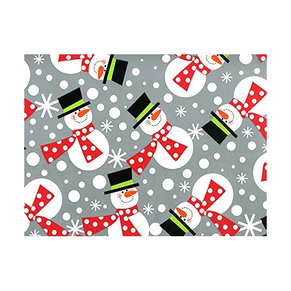 Pack Of 1, 24" x 85' Polka Snowmen Gift Wrap