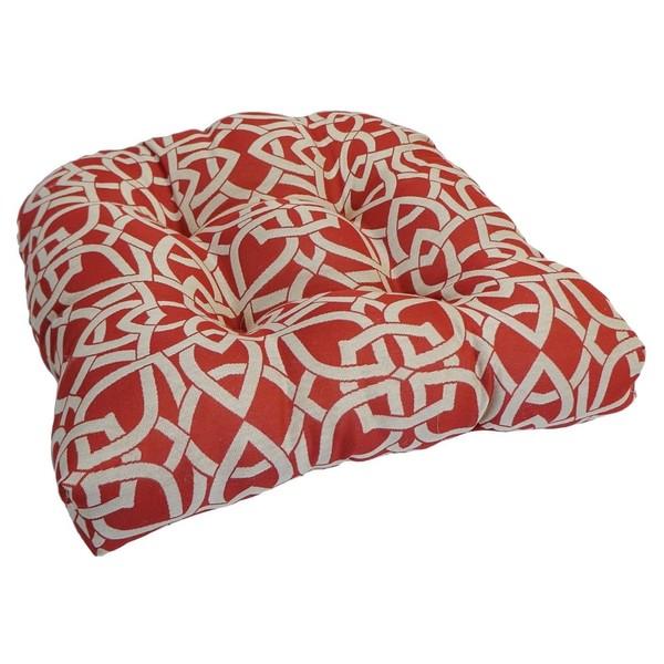 Indoor Outdoor 5" Thick Reversible Patio Chair Cushion Classic Tufted