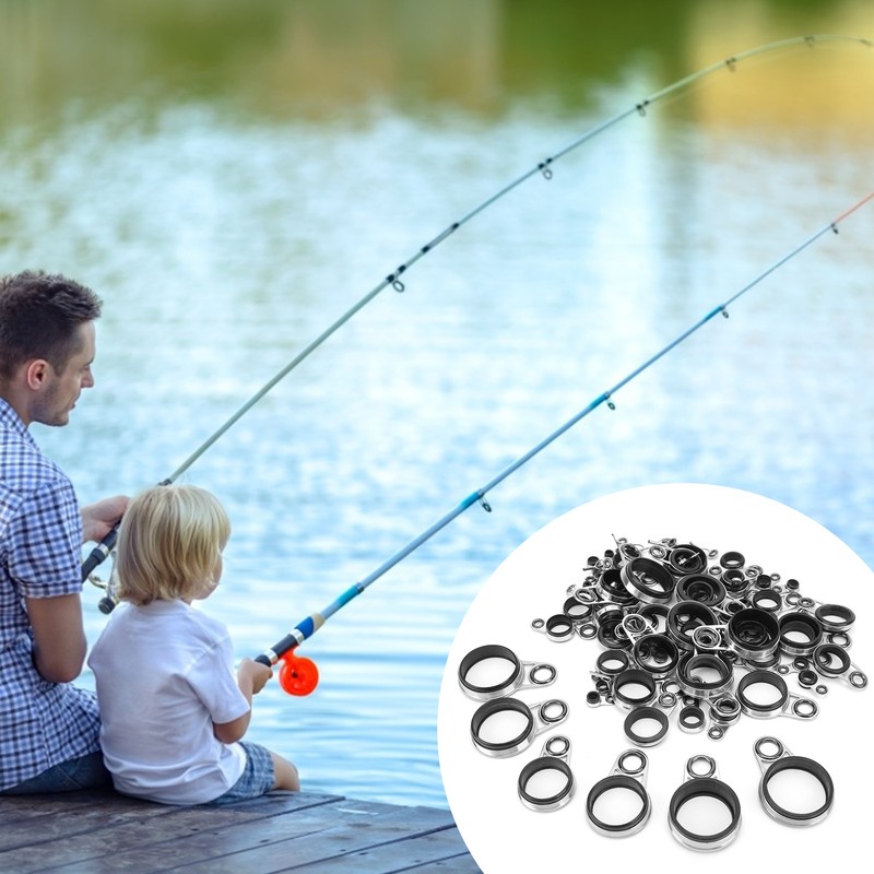 Telescopic Surf Casting Rod Guides Tip Tops Repair Kit Fishing