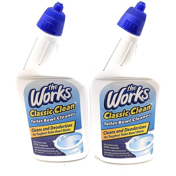 The Works Classic Clean Toilet Bowl Cleaner 2 Bottles 24 Fl Oz Each