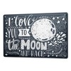 Tin Sign Metal Wall Plaque PosterNostalgic Motif love moon and