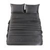 Sfoothome Satin Full Bed Sheet Sets 4Pieces Charcoal Silky Smooth