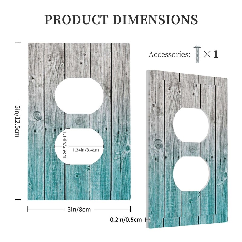 1 Gang Jumbo Size Duplex Receptacle Wall Plates Country Aged