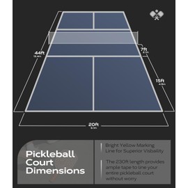 Mibhuvan Pickleball Court Tape 230ft - Heavy Duty White Cloth Tape for Temporary Court Lines | Indoor/Outdoor Sports Line Marking with Strong Adhesion