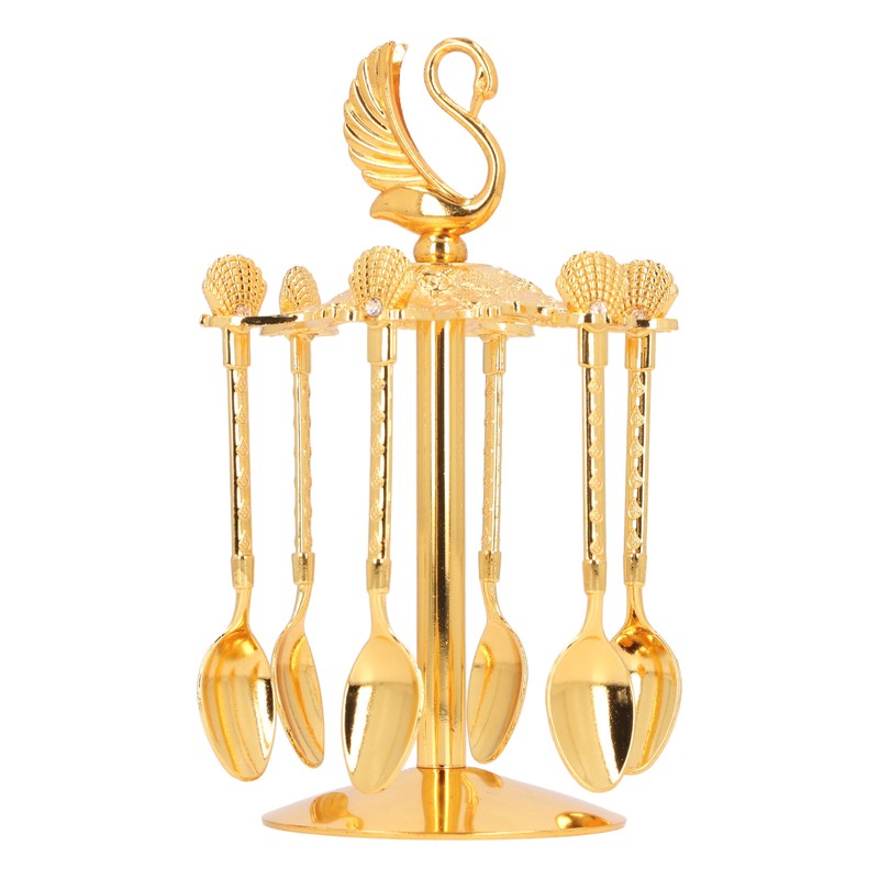 Swan Coffee Spoons Set Mirror Polished Strong Construction Swan Base