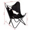 Casafoyer Butterfly Chair Black and White Real Cowhide Leather