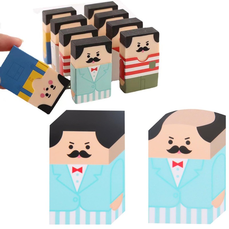 Refoiner Eraser, Elementary School Kneaded Eraser, Bald Uncle Eraser, Stationery,