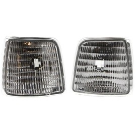 DAT AUTO PARTS Front Left Driver & Right Passenger Side Marker Light Set Pair Replacement For 1992-1997 Ford Bronco Clear White Lens Set of 2 FO2550110 FO2551108 F2TZ15A201C F2TZ15A201D