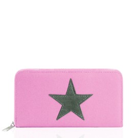 Gloop Wallet Purse with Star Pattern, light pink, Classic