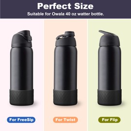 yoelike Silicone Boot for Owala Water Bottle 40 oz, Anti-Slip Protective Sleeve for FreeSip/Twist/Flip, Bottom Bumper Cover for Watter Bottle Accessories
