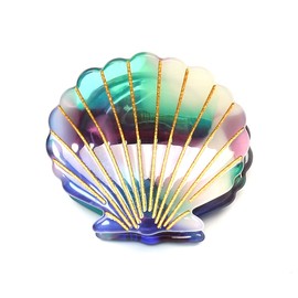 QinGoo Small Mini Purple Hair Clip Hair Claw Simple Purple Seashell Hair Accessory Cute Women's Korean 1 Piece (Purple Green)