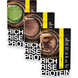 STEADY Fully Nutritional Diet, Protein, 0.9 oz (24 g), Whey, Soy, Collagen, 75 Billion Lactobacillus Dietary Fiber, Diet, Silky Cocoa Flavor, Extreme Matcha Flavor, Brown Sugar Flavor, Set of 2, Set