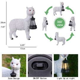 GKWRZXBK Solar lamp Garden Alpaca Statue, Outdoor Decorative Animal Statue