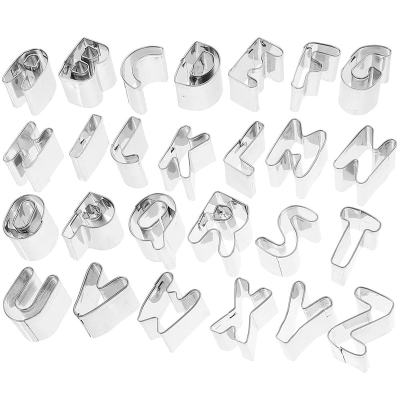 YACHUN 36 Pcs Stainless Steel Cookie Cutters Alphabet Numbers Symbols