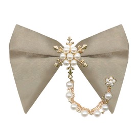 LHXzizizi Pearl Oversized Bow Ties for Men, Adjustable Pre Tied Bowties Men Tuxedo Mens Bow Tie for Wedding Party School Prom (Khaki)